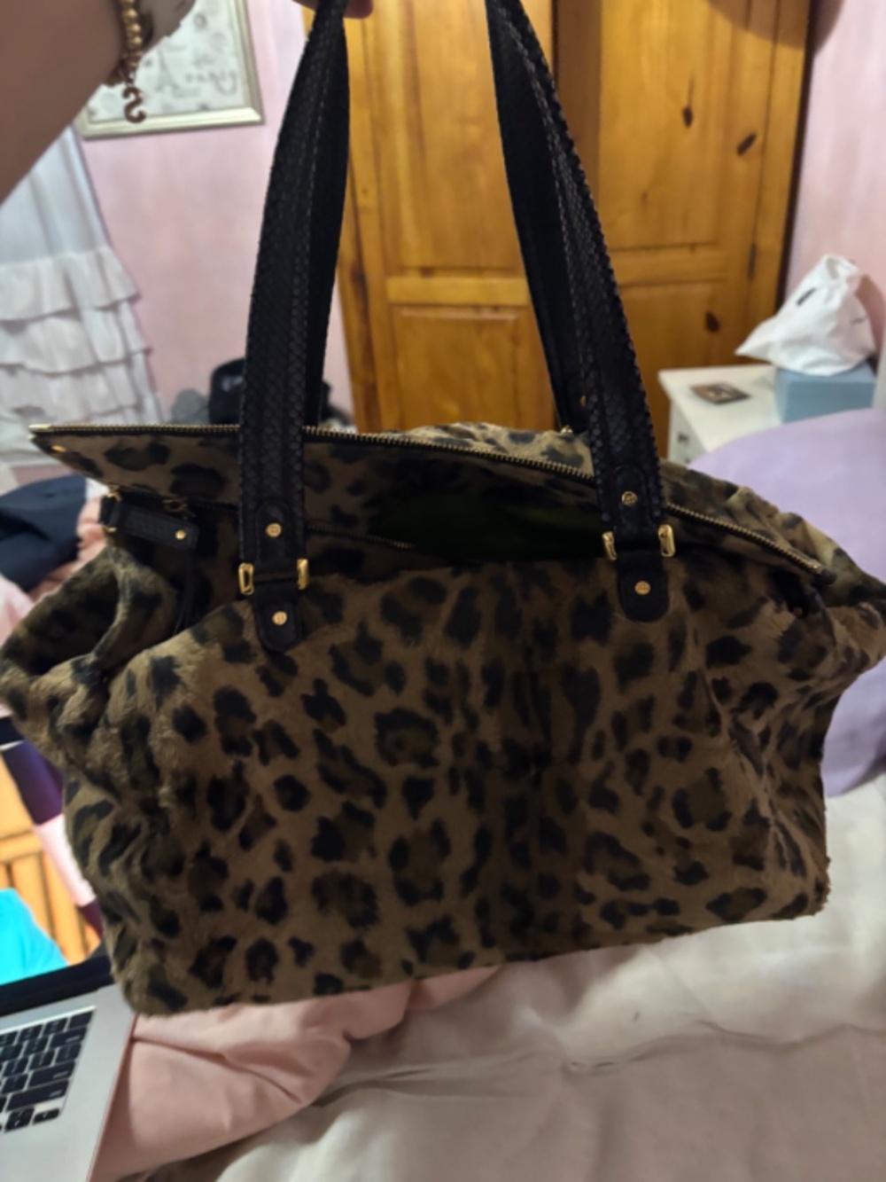 KATE SPADE CHEETAH PRINT SMALL DUFFLE